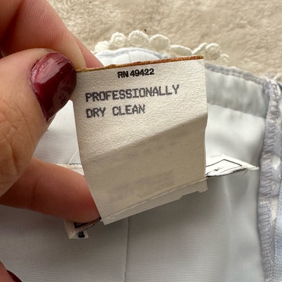 Vintage 80s Scott McClintock Jacquard Ice Blue Victorian Peplum Dress Sz 6 - Picture 5 of 8